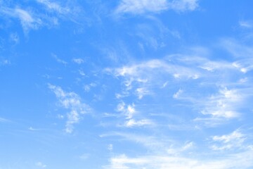 Clear blue summer sky with clouds