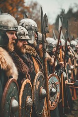 Group of Men With Helmets and Beards