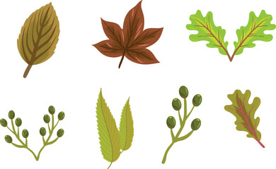 Obraz premium layout of autumn fallen dry leaves on white isolate, autumn pattern