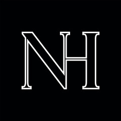 NH, HN Alphabets Letters Logo Monogram