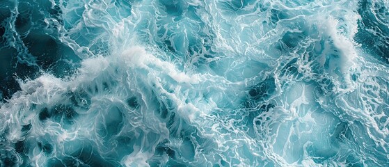 Naklejka premium Aerial View of Choppy Sea Water