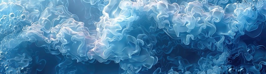 Obraz premium Abstract Smoke and Blue Bubbles Background