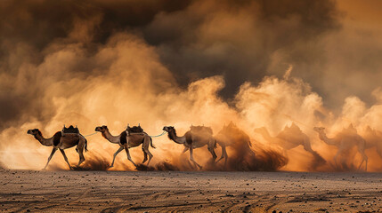 camel in the desert