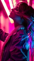 Fototapeta premium Phoenix, feathers, soaring above a courtyard where students practice magic Photography, sunlight, double exposure, Silhouette shot