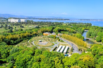 浜松市、浜名湖ガーデンパークからの眺め（舘山寺方面）