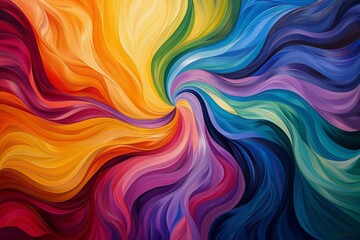 Obraz premium Lively abstract expression with intense swirls and a spectrum of vibrant colors, designed to captivate and engage