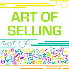 Art Of Selling Colorful Texture Bottom Square Business Symbols 