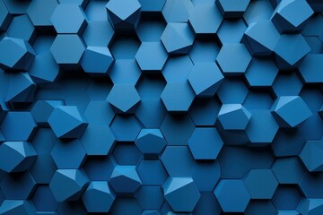 Modern blue 3d hexagon pattern for creative design backdrop