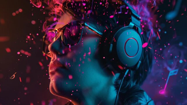 Animated video showcasing vibrant music sound concept, captivating visuals sync with rhythm, engaging audience