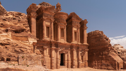 Petra Monastery in Jordan side view