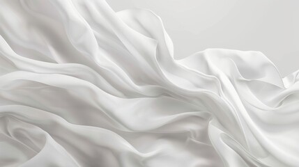 Elegant White Satin Fabric Texture in Soft Curves