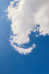 Smile shape cloud in sky. Great weather concept
