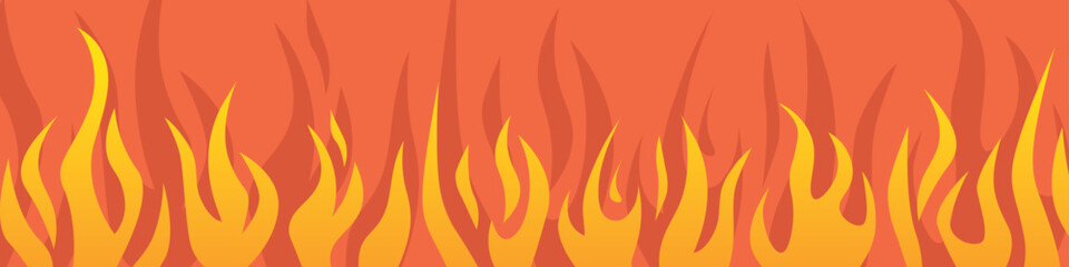 fire flames banner - vector illustration