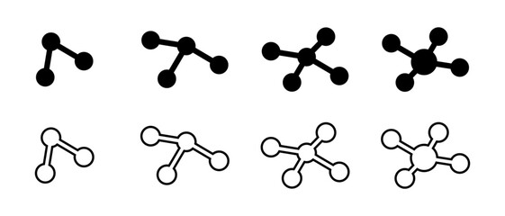 Molecular structure. Molecule logo vector icon. Molecular structure logo.