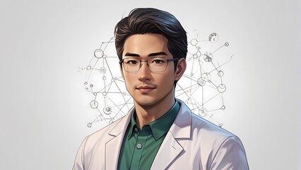 Innovative Minds Modern Asian Male Scientist