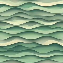 Abstract Green Wavy Patterns Digital Wallpaper