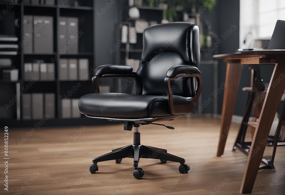 Wall mural Image of a beautiful black office chair.