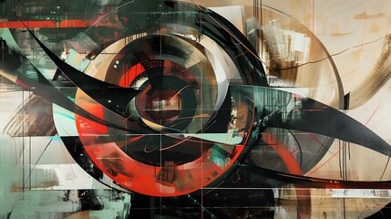 Modern Abstract Art: Futuristic Composition with Dynamic and Innovative Style