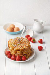 Waffeln mit Erdbeeren