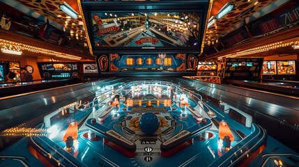 Photograph of Pinball Ball: Hyper Realistic View on Pinball Board