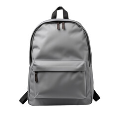 Gray backpack isolated on transparent background