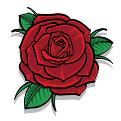 red rose flower vector logo
