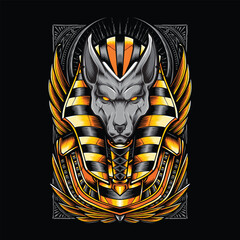 egypt jackal anubis tshirt illustration