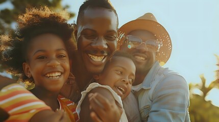 Family Fun Outdoors: African American Family Enjoying Outdoor Recreational Activities.