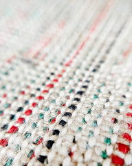 Carpet threads weaving close up