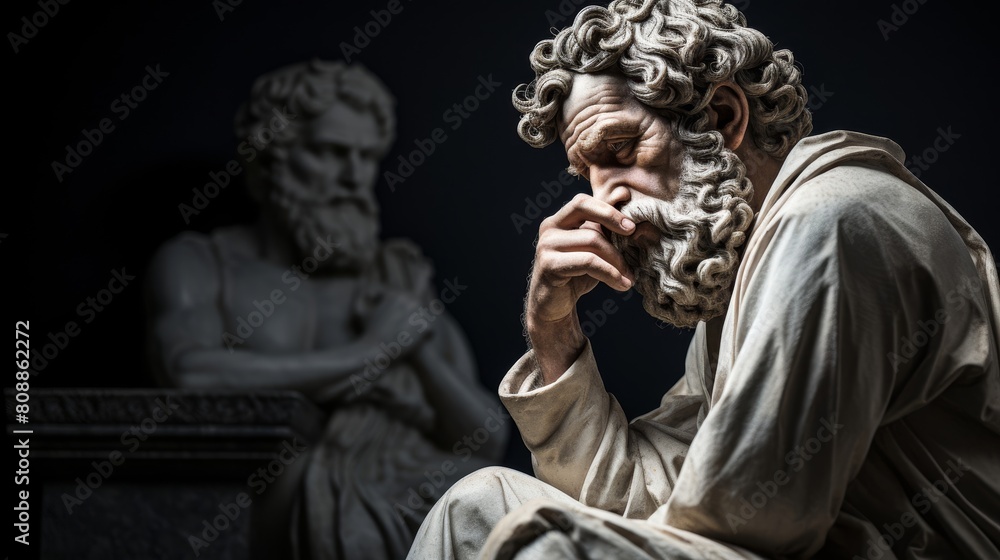 Poster Roman philosopher in deep contemplation