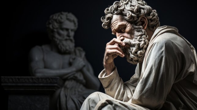 Roman philosopher in deep contemplation