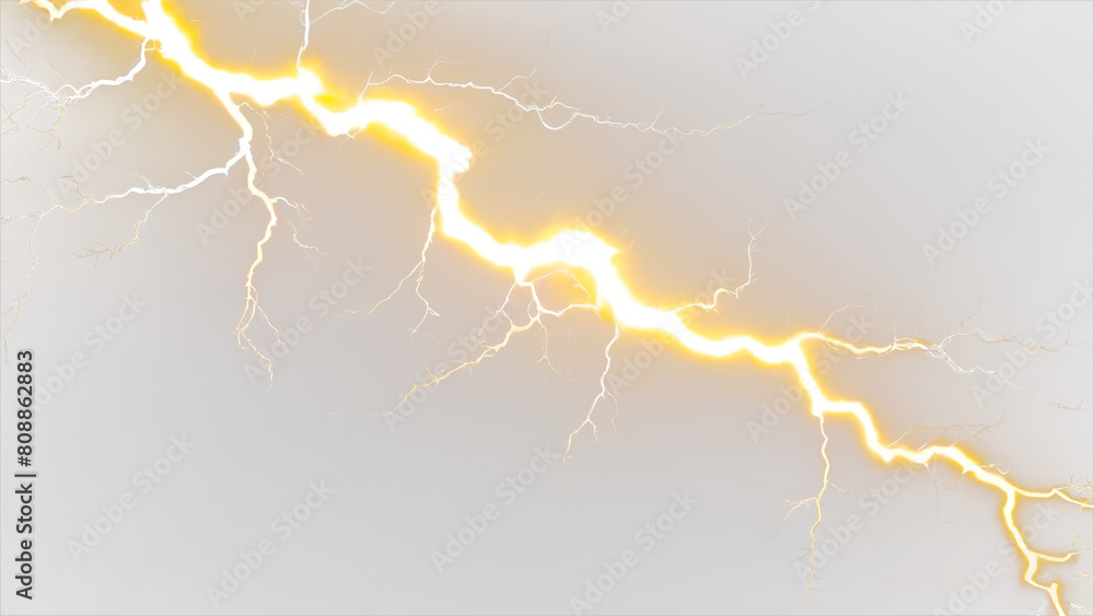 Wall mural thunderstorm or light effect isolated on white background