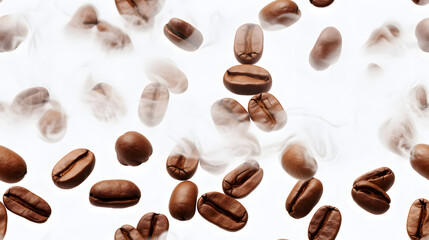 Obraz premium white coffee beans print pattern abstract graphic poster background