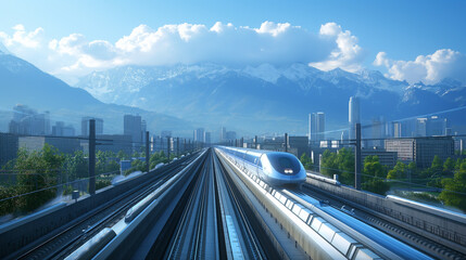 Fototapeta premium High-speed rail network connecting cities