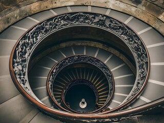 Fototapeta premium spiral staircase in the building