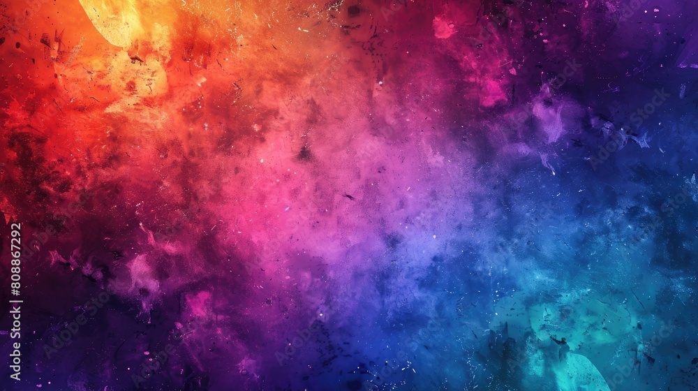 Poster a colorful background with a blue and red swirl. the background is a mix of colors and has a spacey,