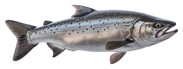PNG Chum Salmon animal fish white background. © Rawpixel.com