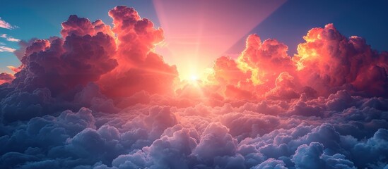 sun and cloud scene with light gradient colors