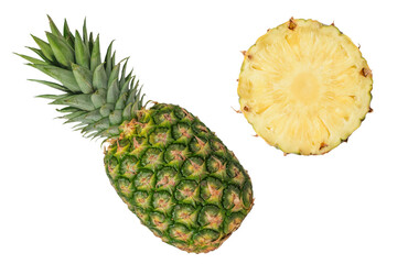 Pineapple isolated on white Background. Food background.