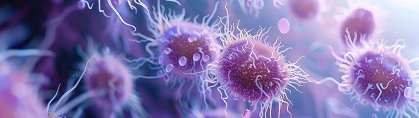 Obraz premium Hyper-detailed visual representation of a virus cell microbe in a realistic 3D rendering.