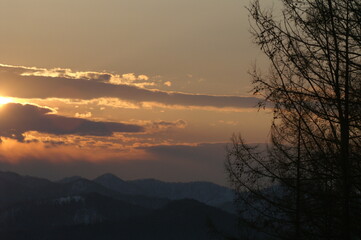 Fototapeta premium 北海道の夕日