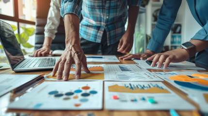 Obraz premium company profit making planning strategy brainstorming presentation team graph report growth marketing data financial analyzing working scussing collaboration business banner consultation