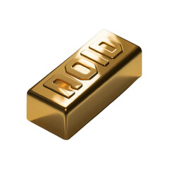 gold bar isolated on a transparent background
