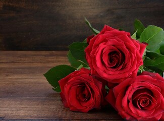 Red roses bouquet background