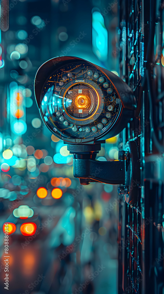 Poster photo realistic concept of ai fraud prevention systems monitoring transactions in real time to help 
