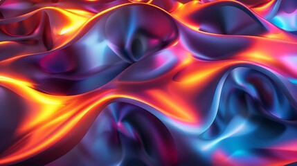 Obraz premium Vibrant Abstract Waves Background with Neon Pink and Blue Hues