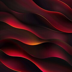 Abstract Red and Black Waves Background with Vibrant Dynamic Lines
