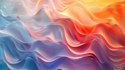 Obraz premium Vibrant Gradient Wavy Abstract Background in Blue and Orange