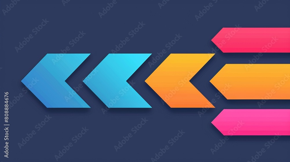 Poster In this infographic flow chart template, you can see the five colored arrows. Each arrow represents a successive step in the development of a business. A simple design template with a simple idea for