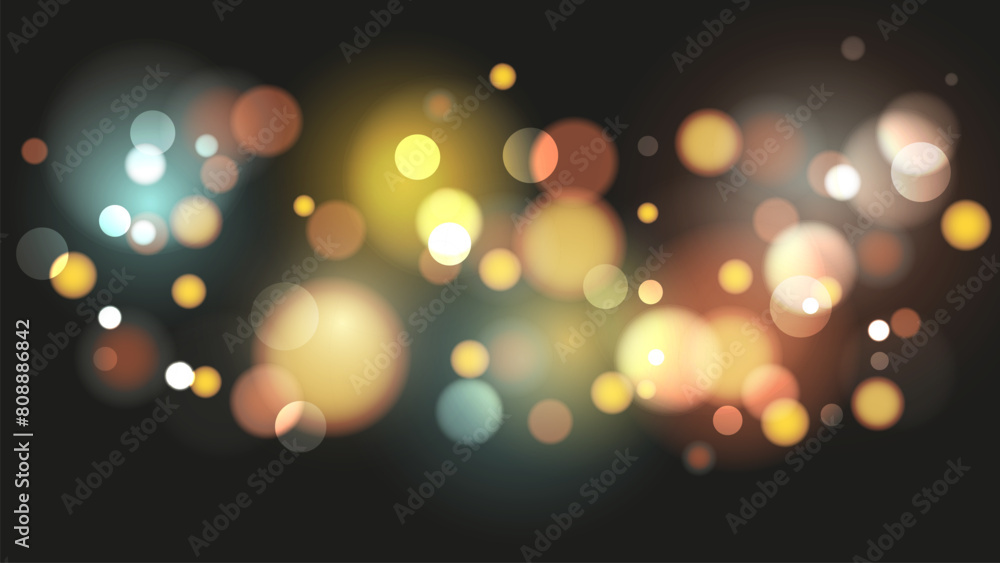 Poster bokeh lights. blurred circle shapes. abstract light effect. vector illustration.